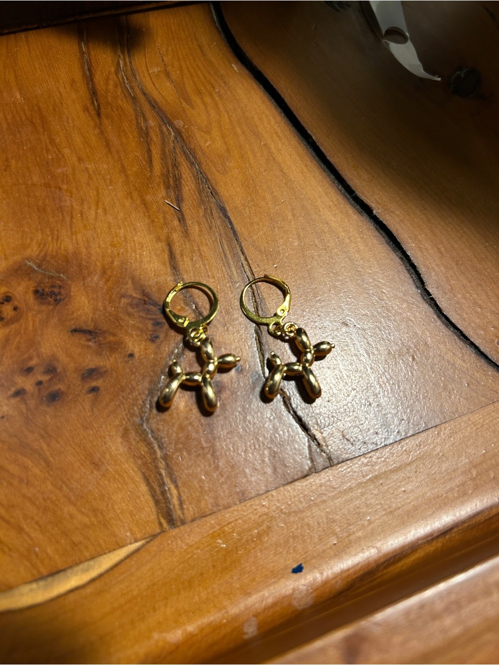 💜3 for $15💜 Gold Balloon Dog Hoop Earrings
